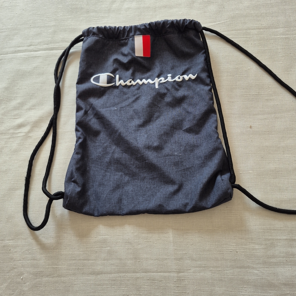 Champion Black and Red Drawstring Backpack